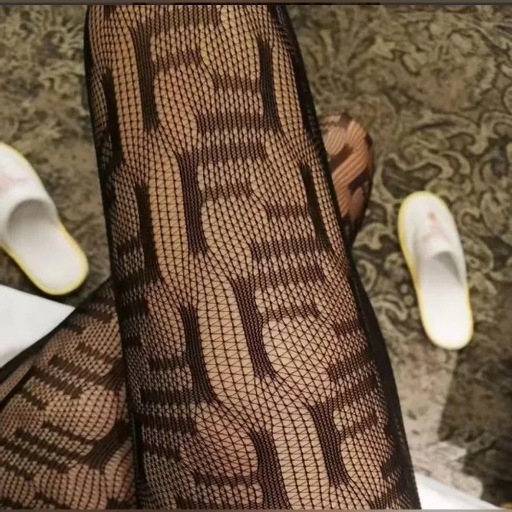 New Black Patterned Fishnet Tights